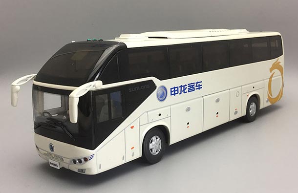 Diecast Sunlong SLK6120 Coach Bus Model 1:42 White / Orange