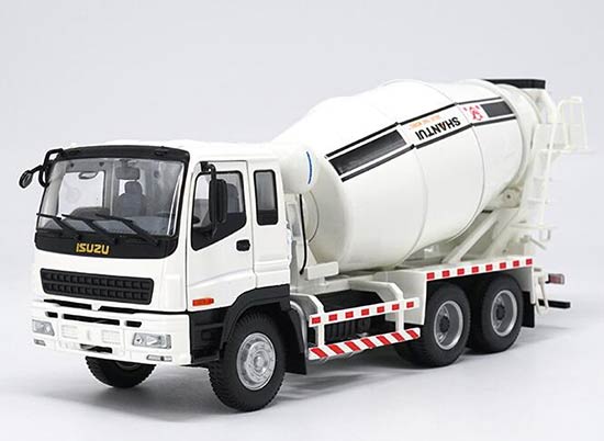 Diecast Isuzu ShanTui HJC5256GJB Concrete Mixer Truck White