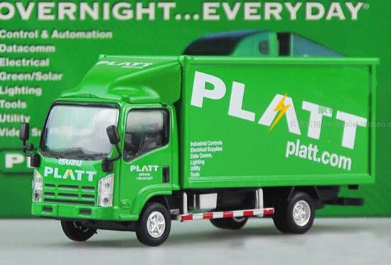 Diecast Isuzu Box Truck PLATT Green 1:64 Scale Model