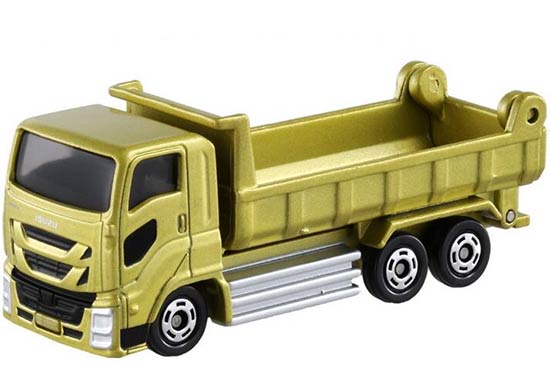 Diecast Isuzu GIGA Dump Truck Golden Mini Scale Toy by Tomica