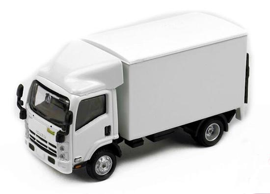 Diecast Isuzu NPR Box Truck White 1:76 Scale By Tiny