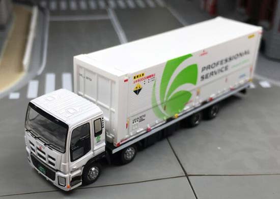 Plastic Isuzu Box Truck Model White By Tomytec