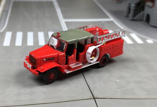 Plastic Isuzu Fire Engine Truck Model Red By Tomytec