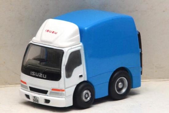 Diecast Isuzu Box Truck Model White-Blue By Best Choose
