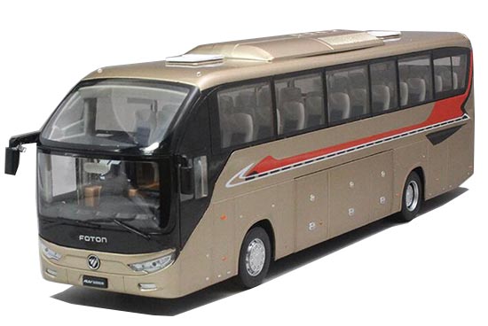 Diecast Foton AUV 6122 Coach Bus Model Golden 1:36 Scale