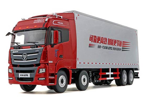 Diecast Foton Auman GTL Box Truck Model 1:36 Scale Red