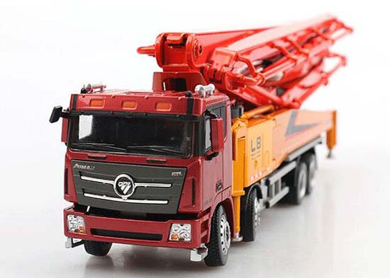 Diecast Foton Loxa Concrete Pump Truck Model 1:50 Scale Red