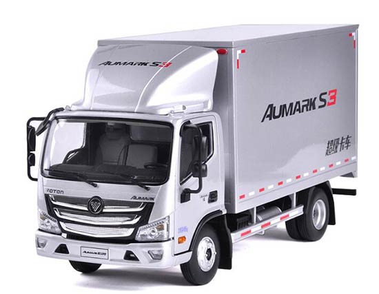 Diecast Foton Aumark S3 Box Truck Model 1:22 Scale Silver