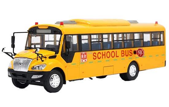Diecast YuTong ZK6109DX School Bus Model Yellow 1:42 Scale