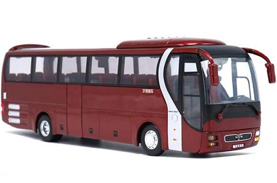 Diecast YuTong ZK6120R41 Coach Bus Model 1:42 Wine Red