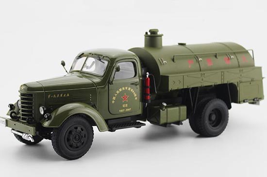 Diecast FAW JieFang CA10 Oil Tank Truck Model Black /Army Green