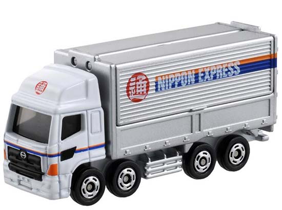 Diecast Hino Box Truck Toy Nippon Express Silver by Tomica