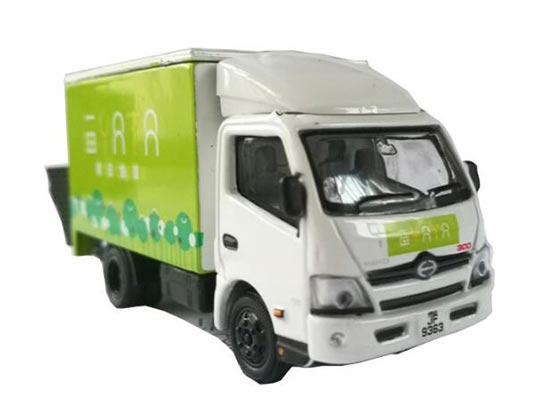 Diecast Hino 300 Box Truck Toy YATA White-Green by Tiny