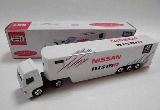 Diecast Hino Semi Truck Toy Nissan Nismo GT3 White by Tomica