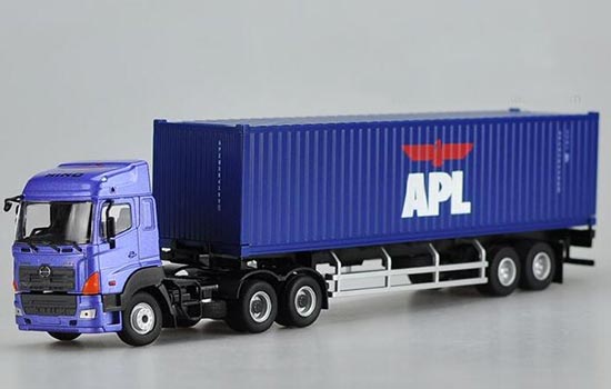 Diecast Hino Semi Truck Model APL 1:50 Scale Blue