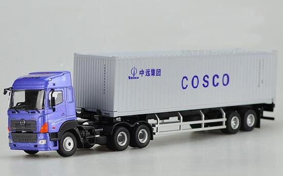 Diecast Hino Semi Truck Model COSCO 1:50 Scale Blue
