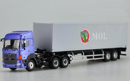 Diecast Hino Semi Truck Model MOL 1:50 Scale Blue