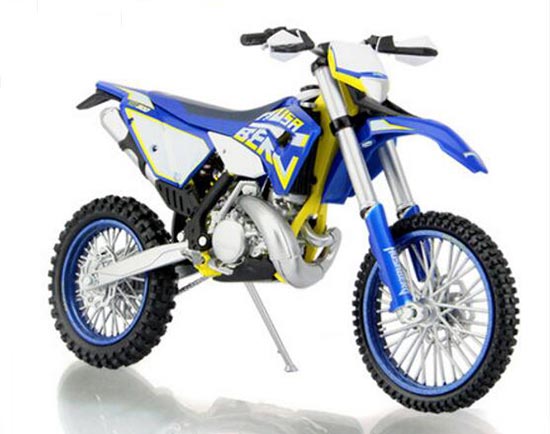 Diecast KTM TE-300 Husaberg Motorcycle Blue 1:12 Model