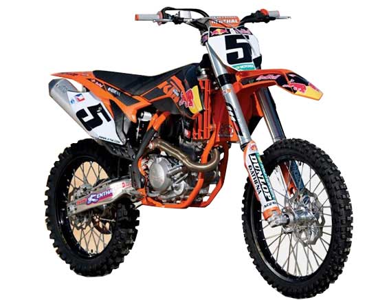 NO.5 Diecast KTM 450 SX-F Motorcycle Model 1:18 by Bburago