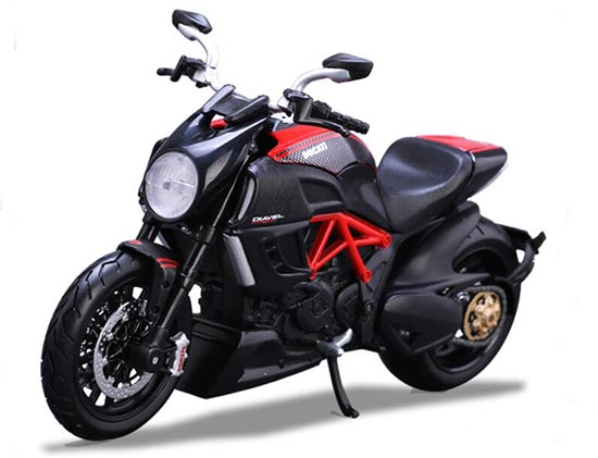 Diecast Ducati Diavel Motorcycle Model 1:12 Black By MaiSto