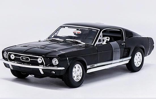Diecast 1967 Ford Mustang GTA Fastback Model Black By Maisto