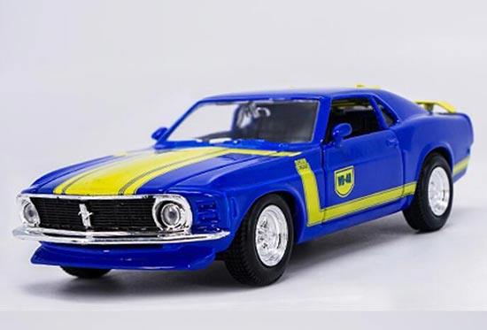 Diecast Ford Mustang Boss 302 Model Blue 1:24 Scale By Maisto
