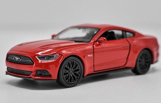 Diecast 2015 Ford Mustang GT Toy 1:36 Scale Blue / Red By Welly