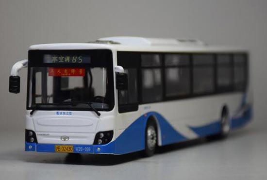 Diecast Daewoo ShangHai City Bus Model NO.85 Blue 1:43 Scale