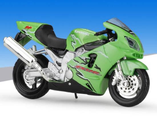 Diecast Kawasaki Ninja ZX-12R Motorbike Model Green 1:18 Maisto