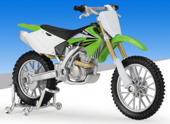 Diecast Kawasaki KX250F Motorbike Model Green 1:18 By Maisto