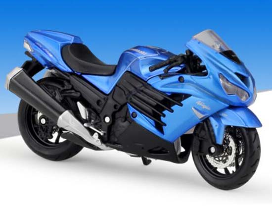 Diecast Kawasaki Ninja ZX-14R Motorbike Model Blue 1:18 Maisto