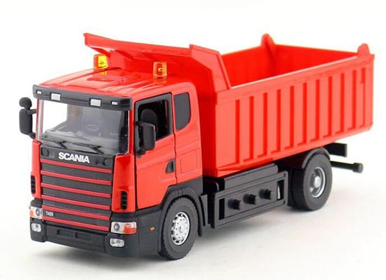 Diecast Scania Dump Truck Toy Green / Orange 1:43 Scale