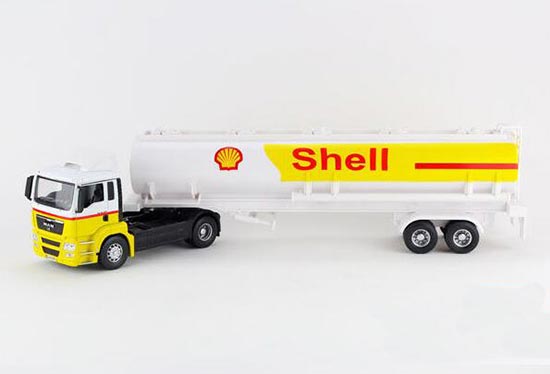 Diecast MAN Oil Tank Truck Toy Yellow-White 1:32 Scale