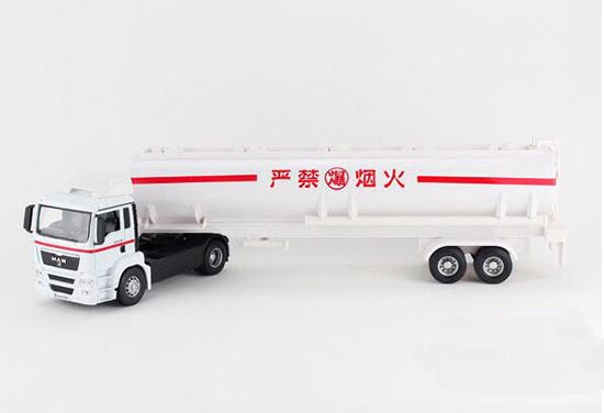 Diecast MAN Oil Tank Truck Toy White 1:32 Scale