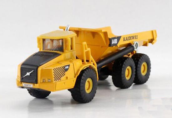 Diecast Volvo Dump Truck Toy Yellow 1:87 Scale
