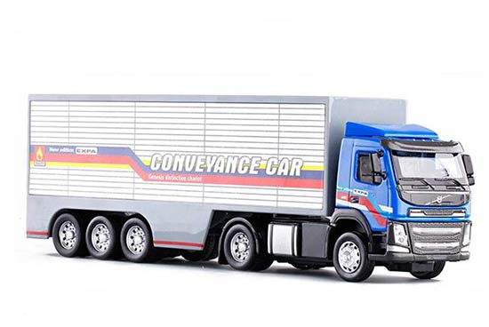 Diecast Volvo Box Truck Toy Blue / Red