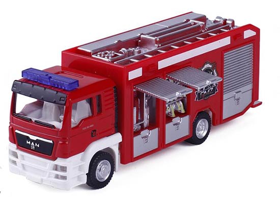 Diecast MAN Fire Engine Truck Toy Red 1:64 Scale