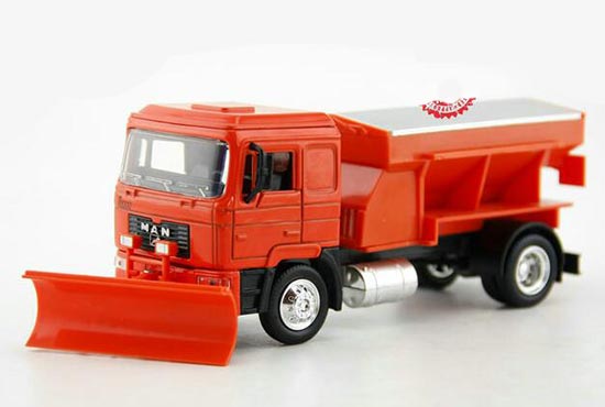 Diecast MAN Snow Plow Toy Orange 1:43 Scale By Newray