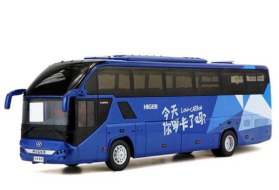 Diecast Higer H92 Coach Bus Model Low Carbon Blue 1:42 Scale