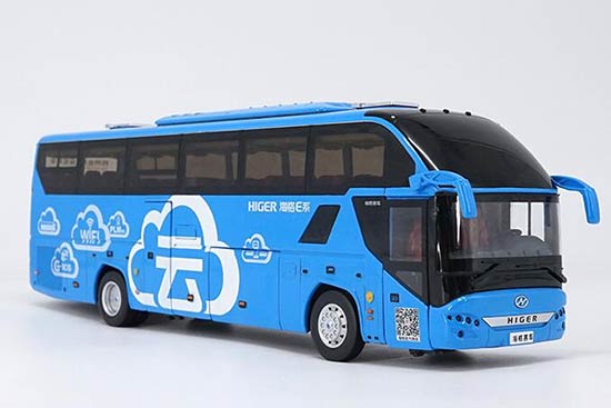 Diecast Higer H92 Coach Bus Model YUN painting Blue 1:42 Scale