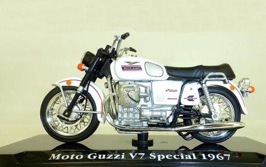 Diecast Moto Guzzi V7 Special 1967 Model White By Altaya