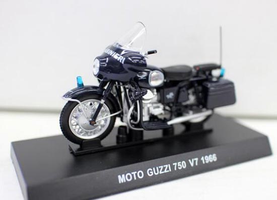 Diecast Moto Guzzi 750 V7 1966 Model 1:24 Scale Blue