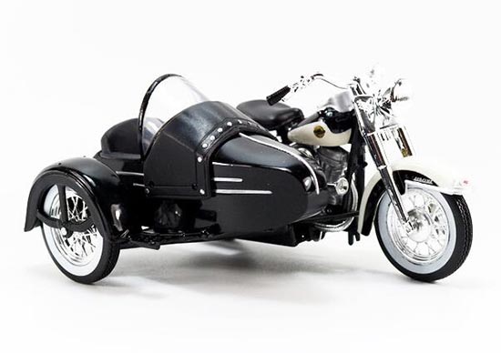 Diecast Harley Davidson FLH Duo Glide Sidecar Model 1:18 Black