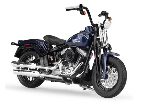 Diecast 2008 Harley Davidson FLSTSB Cross Bones Model 1:18 Blue