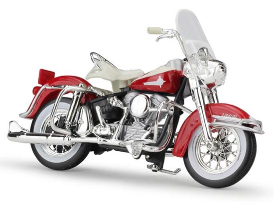 Diecast 1962 Harley Davidson FLH Duo Glide Model 1:18 Red