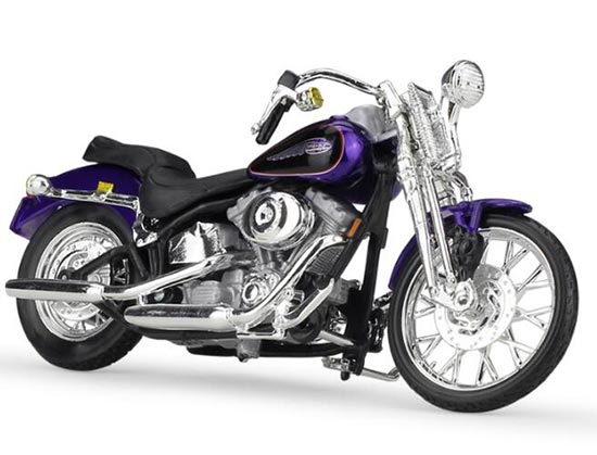 Diecast 2001 Harley Davidson FXSTS Springer Softail 1:18 Purple