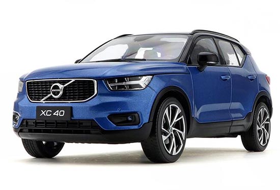 Diecast Volvo XC40 SUV Model 1:18 Scale Blue / White