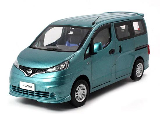 Diecast Nissan NV200 MPV Model 1:18 Scale Cyan / Silver