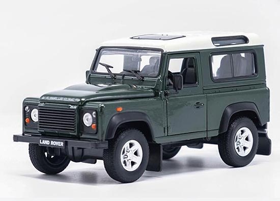 Diecast Land Rover Defender Model 1:24 Army Green By Welly
