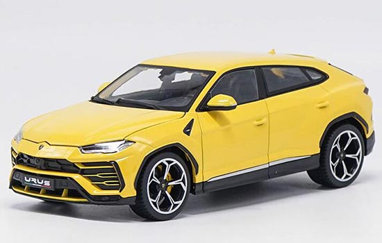 Diecast 2018 Lamborghini Urus Model Yellow / Gray By Bburago